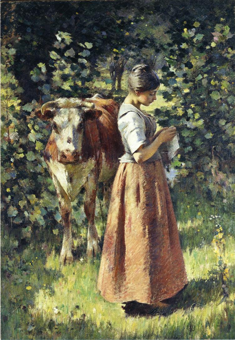 The Cowherd by Theodore Robinson,A3(16x12")Poster