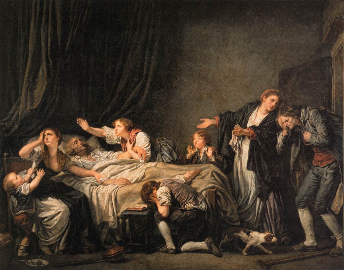 The Father's Curse: The Son Punished, vintage artwork by Jean-Baptiste Greuze, 12x8" (A4) Poster