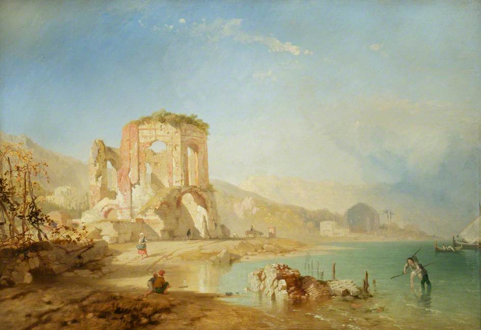 Temple at Baiae, vintage artwork by James Baker Pyne, A3 (16x12") Poster Print