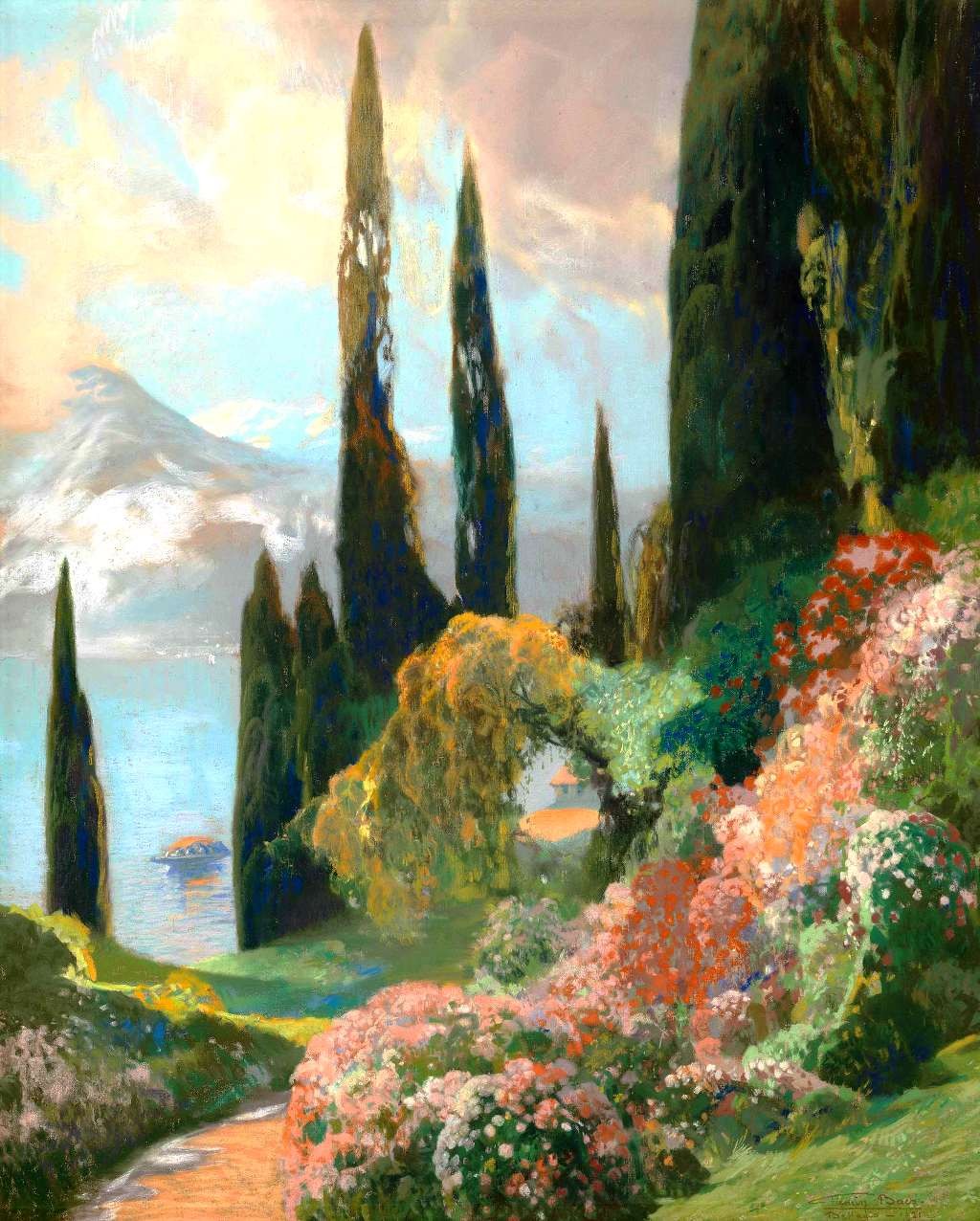 Bellagio, vintage artwork by Firmin Baes, 12x8" (A4) Poster