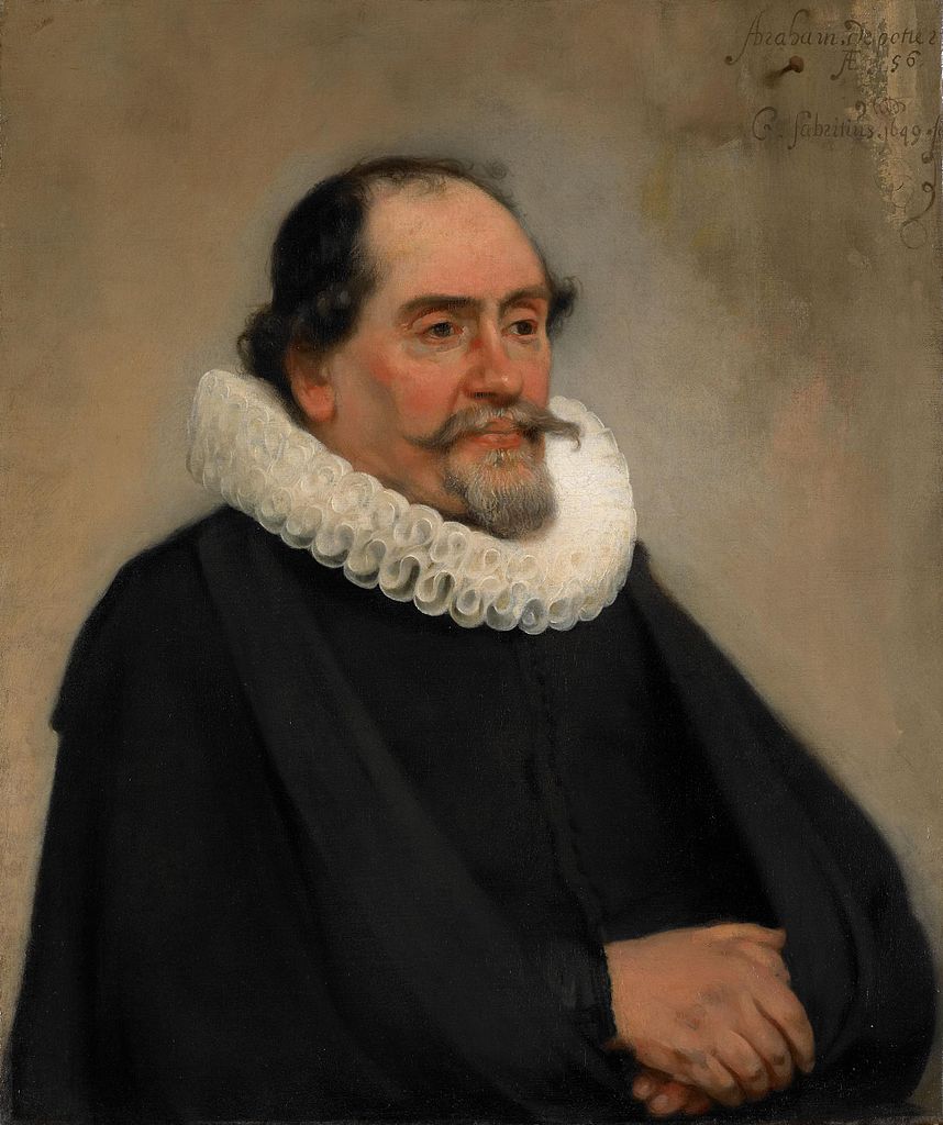 Portrait of Abraham de Potter, vintage artwork by Carel Fabritius, 12x8" (A4) Poster
