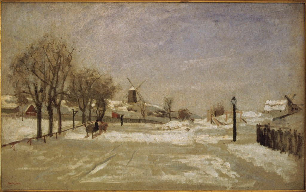 Winter. View of Eriksberg, Stockholm, vintage artwork by Carl Skanberg, 12x8" (A4) Poster