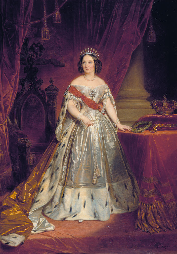 Portrait of Queen Anna of the Netherlands, nee Grand Duchess Anna Pavlovna of Russia, vintage artwork by Nicaise de Keyser, A3 (16x12") Poster Print
