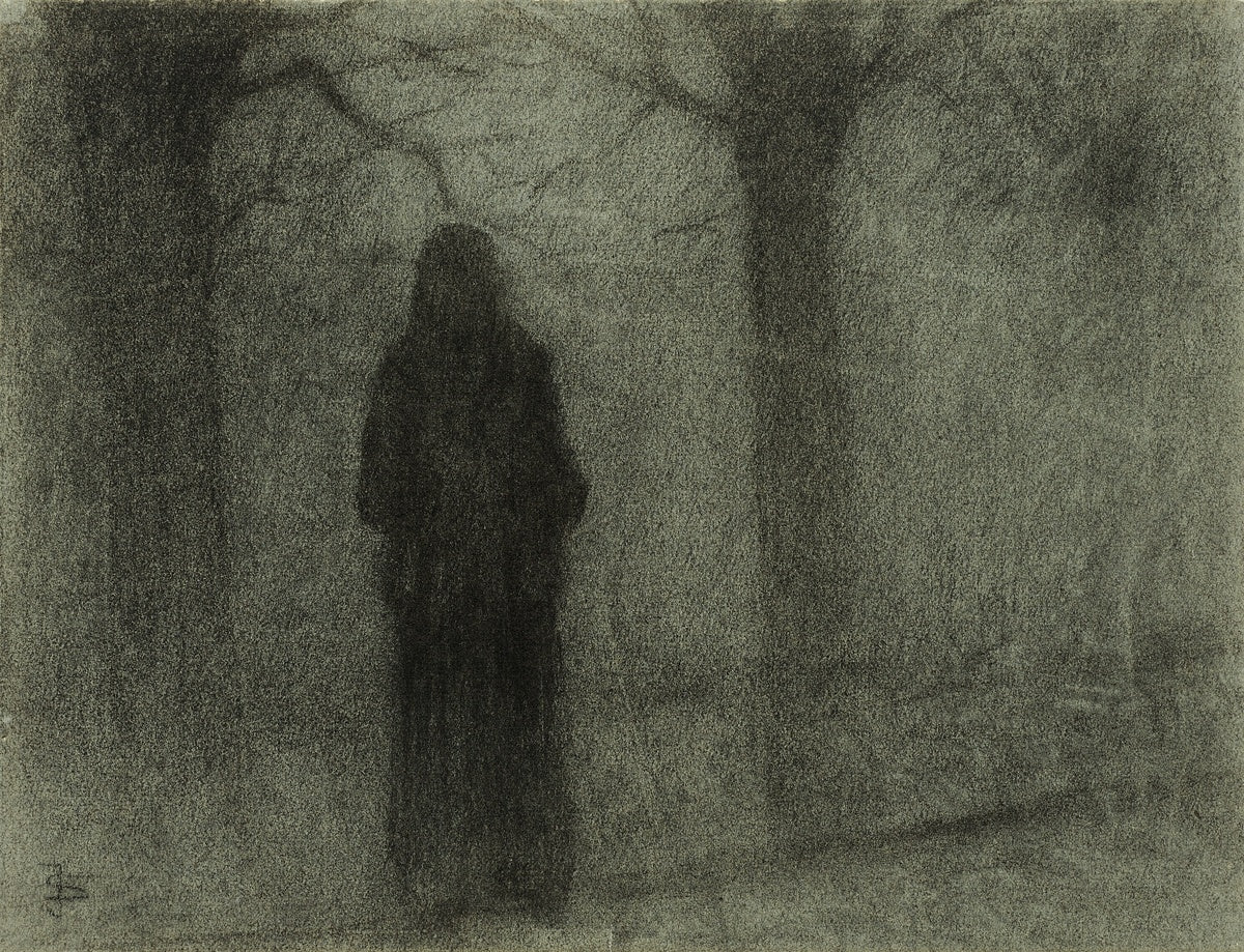Figure Amongst the Trees, vintage artwork by Jakub Schikaneder, 12x8" (A4) Poster