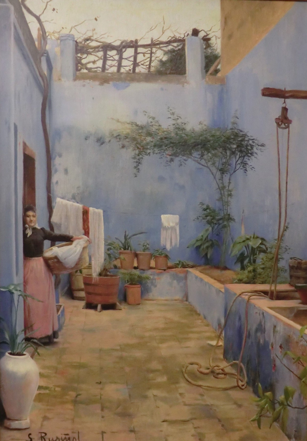 The Blue Patio by Santiago Rusinol Prats,A3(16x12")Poster