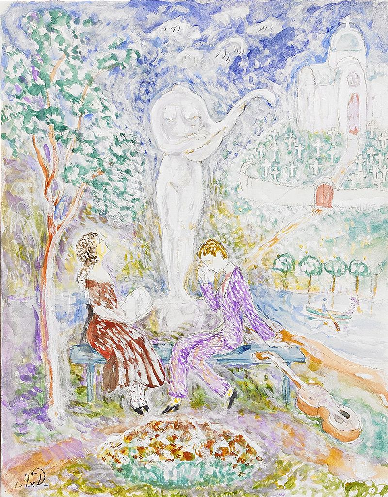 The broken statue, vintage artwork by Nils Dardel, 12x8" (A4) Poster