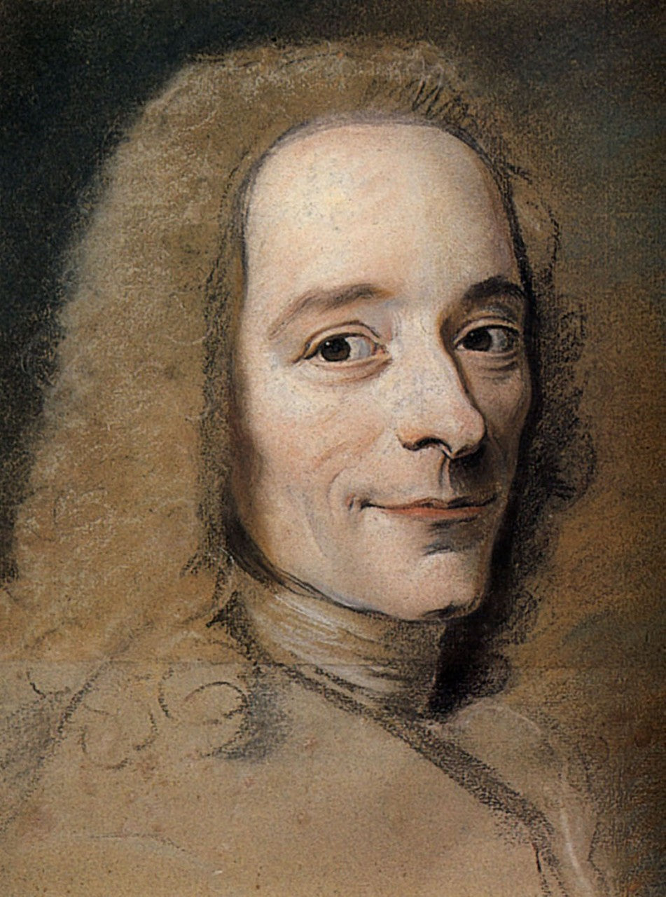 Voltaire, vintage artwork by Maurice Quentin de La Tour, 12x8" (A4) Poster