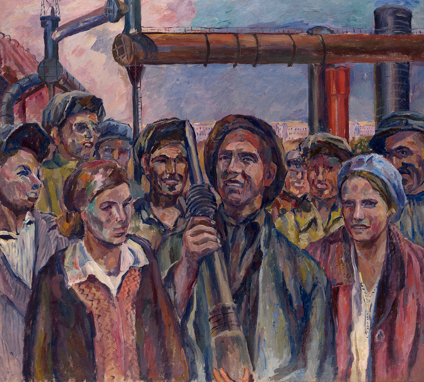 Kerch Factory, vintage artwork by Aristarkh Lentulov, 12x8" (A4) Poster
