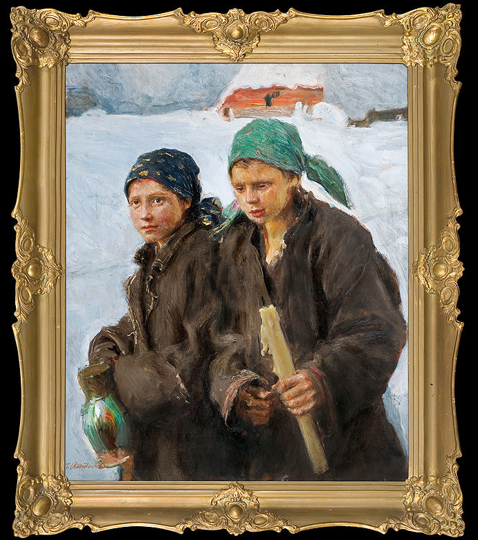 Christening water, vintage artwork by Theodor Axentowicz, 12x8" (A4) Poster