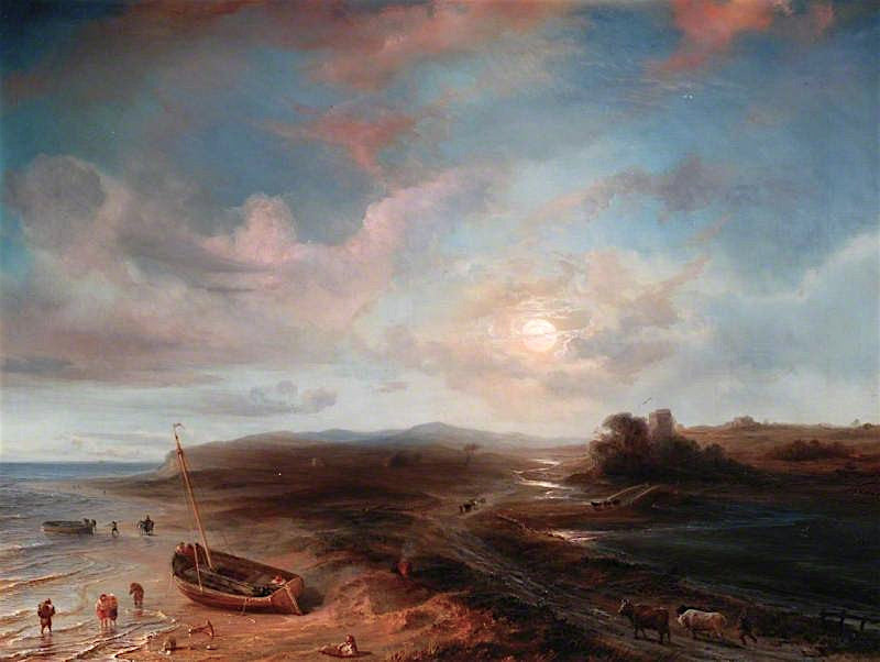 Coast View in Scotland, vintage artwork by Theodore Gudin, A3 (16x12") Poster Print