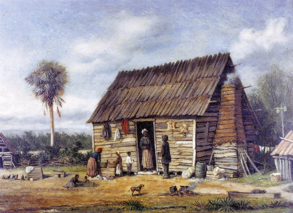 Negro Cabin by a Palm Tree, vintage artwork by William Aiken Walker, 12x8" (A4) Poster