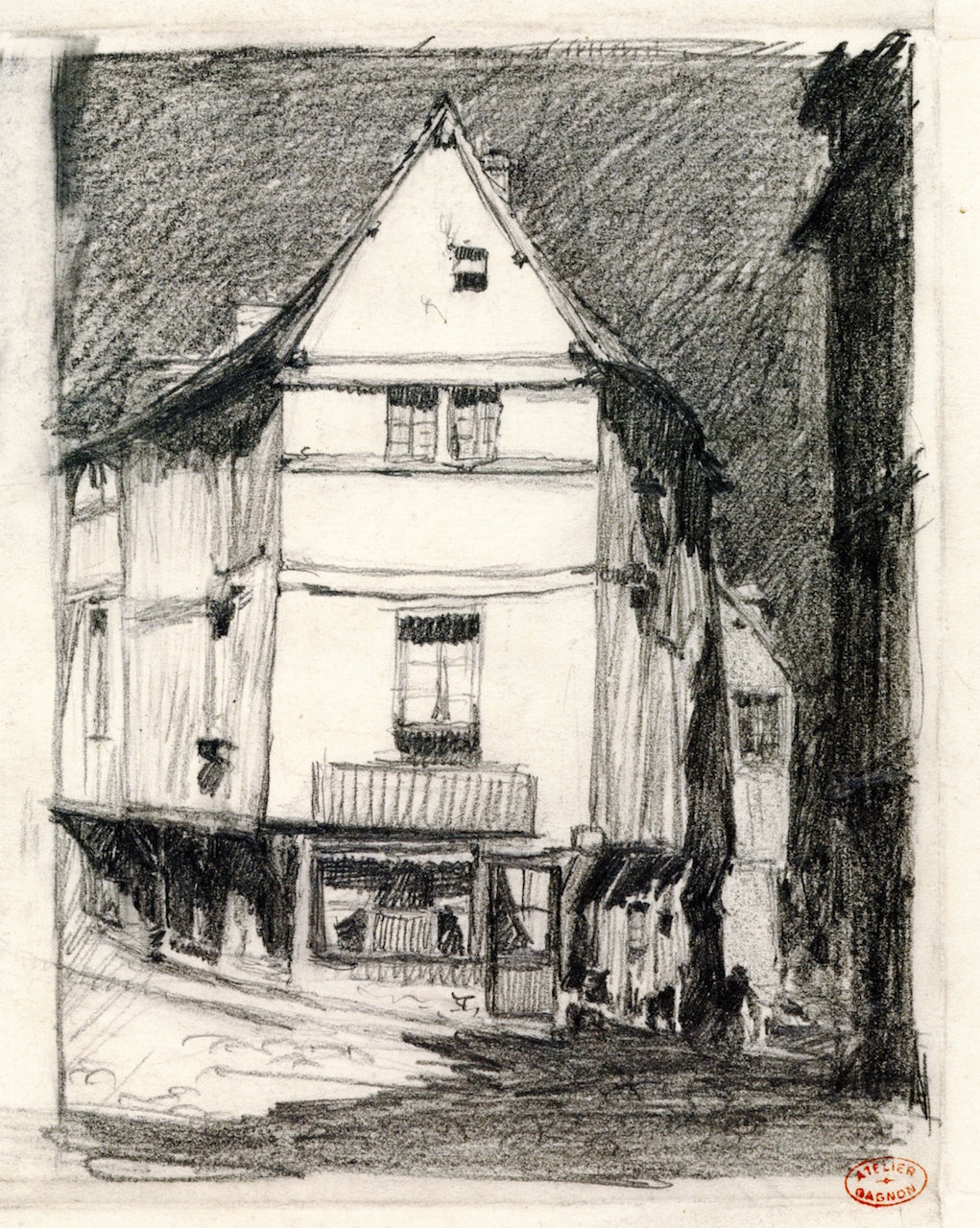 Moonlight Street, Pont-de-l'Arche by Clarence Gagnon,16x12(A3) Poster