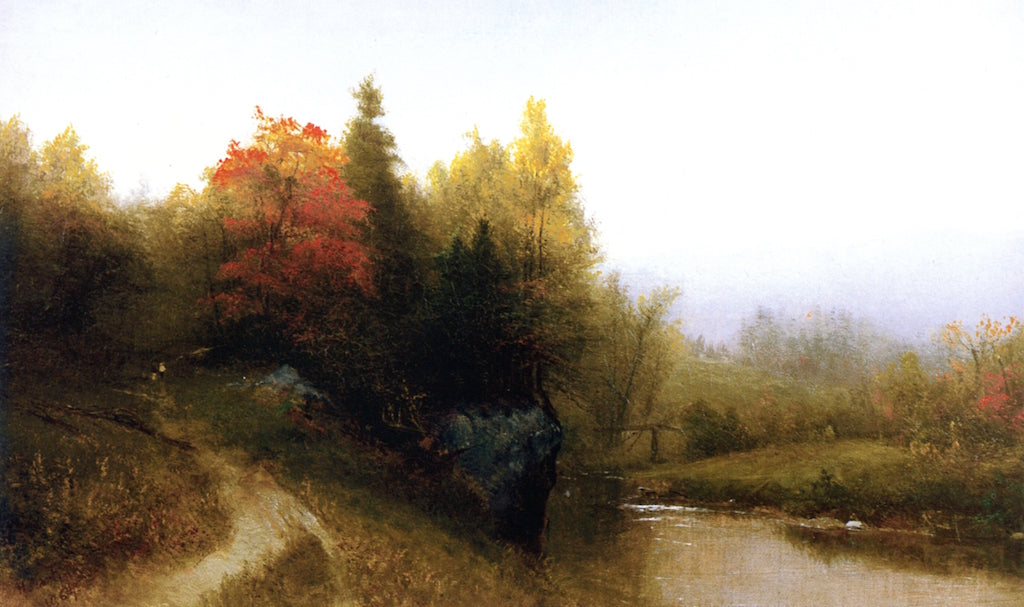 A Walk by the River, vintage artwork by Homer Dodge Martin, 12x8" (A4) Poster