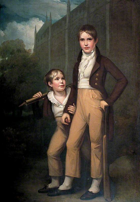 Mawdisty Best and His Brother outside Rochester Cathedral, vintage artwork by John Opie, 12x8" (A4) Poster
