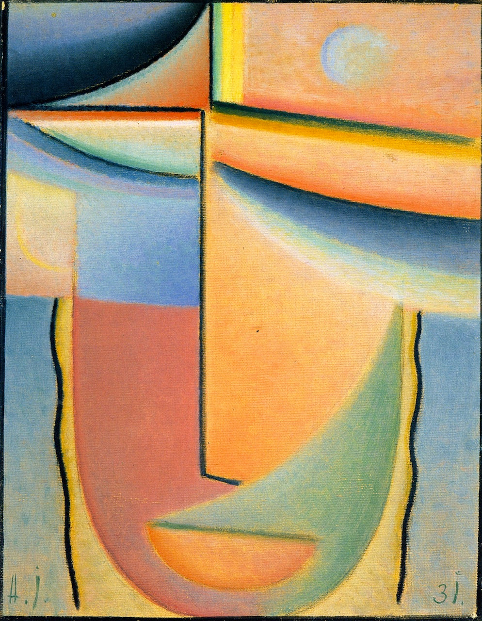 Abstract Head: Aurora, vintage artwork by Alexei von Jawlensky, 12x8" (A4) Poster