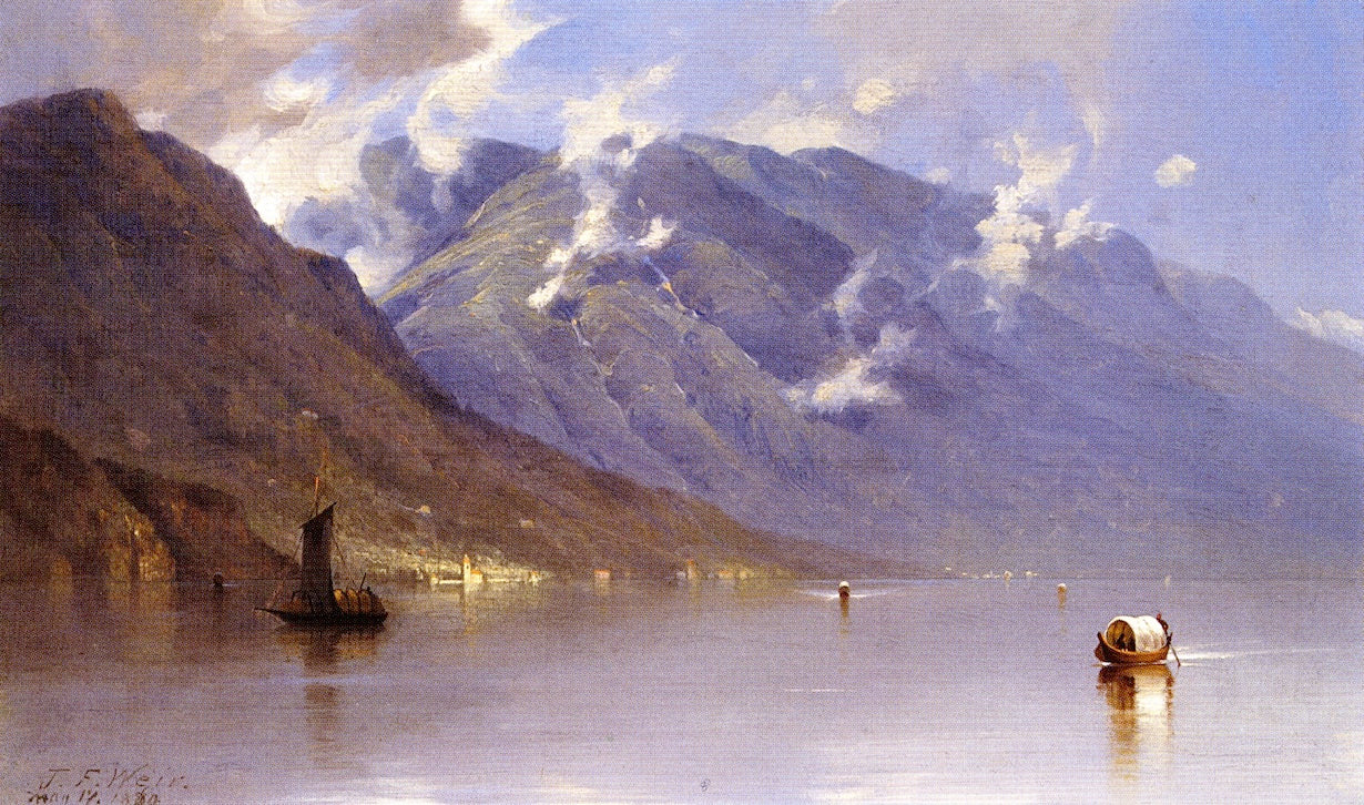 Cadenabbia on Lake Como, vintage artwork by John Ferguson Weir, 12x8" (A4) Poster