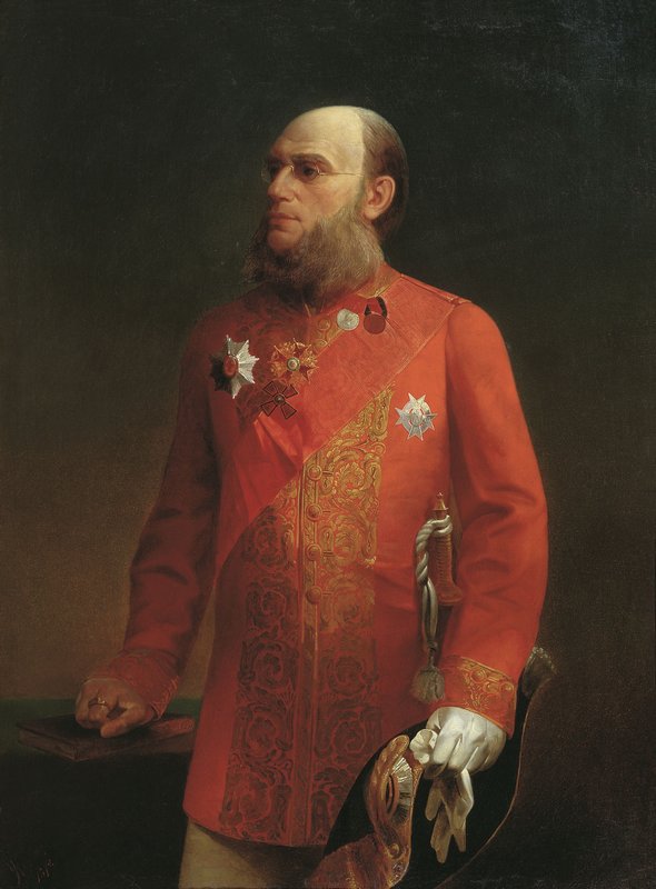 Portrait of P.P. Semenov-Tyanshansky, vintage artwork by Alexei Kolesov, 12x8" (A4) Poster