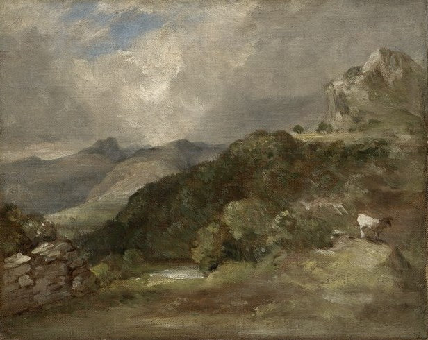 Bow Fell, Cumberland, vintage artwork by John Constable, 12x8" (A4) Poster
