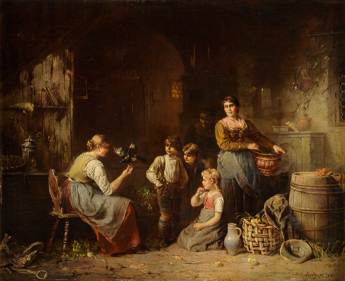 A Feathered Friend, vintage artwork by Anton Seitz, 12x8" (A4) Poster