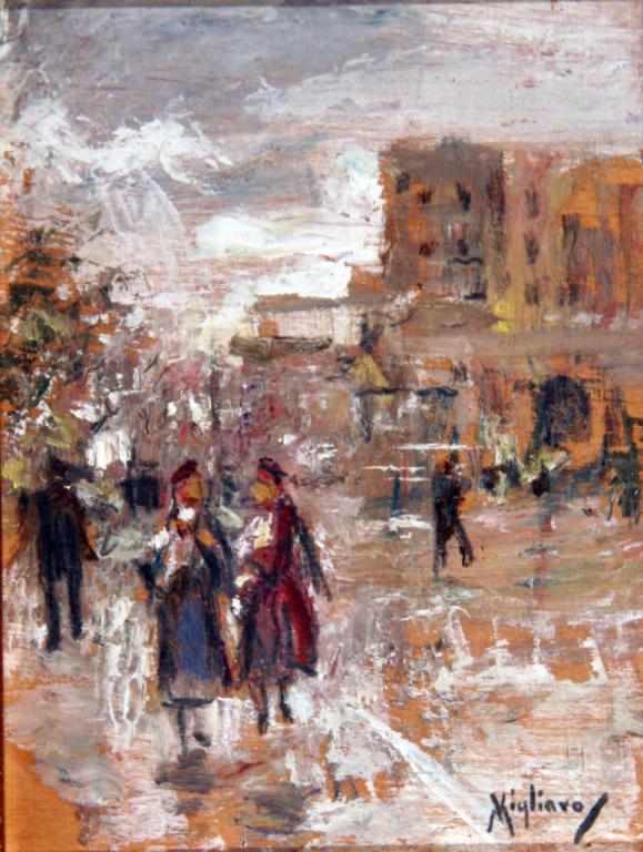 Via di Napoli, vintage artwork by Vincenzo Migliaro, 12x8" (A4) Poster