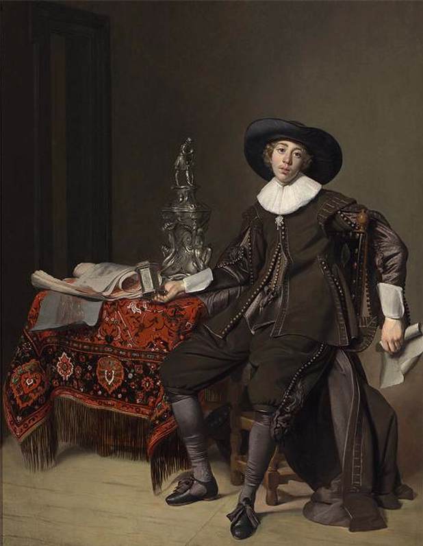 Portrait of a Silversmith, vintage artwork by Thomas de Keyser, 12x8" (A4) Poster