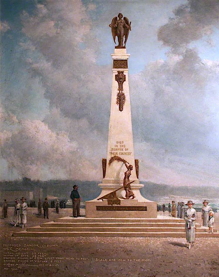Proposed War Memorial, vintage artwork by Thomas Eyre Macklin, 12x8" (A4) Poster