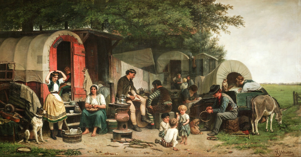 Kermisgasten, vintage artwork by Hendrik Jacobus Scholten, 12x8" (A4) Poster