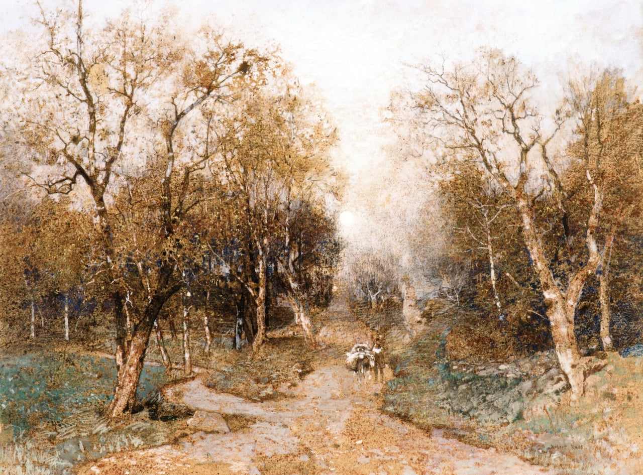 Early Spring, Penzinger Au, vintage artwork by Robert Russ, 12x8" (A4) Poster