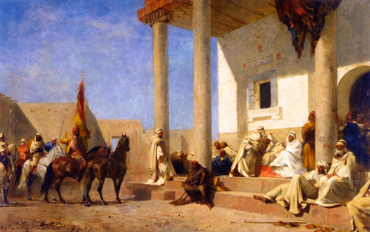 Audience in a Caliphate (Sahara), vintage artwork by Eugène Fromentin, A3 (16x12") Poster Print