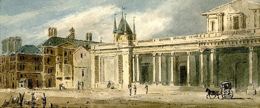 The Entrance to the Hotel du Grand Prieur du Temple, Paris, vintage artwork by Thomas Girtin, 12x8" (A4) Poster