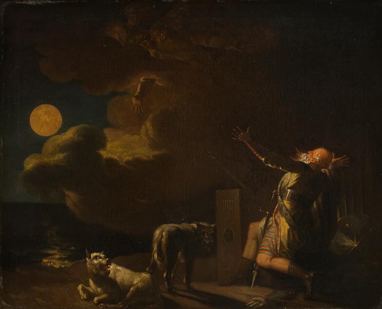 Fingal Sees the Ghosts of his Forefathers by Moonlight, vintage artwork by Nicolai Abraham Abildgaard, 12x8" (A4) Poster
