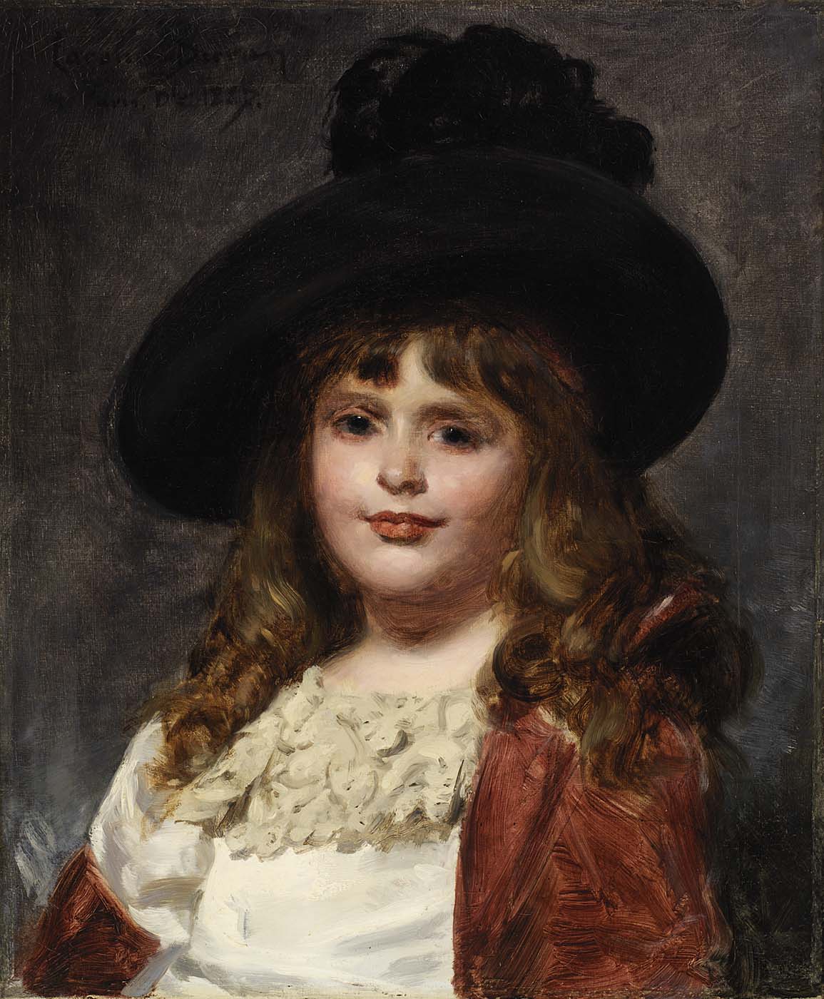 Laura at Seven, vintage artwork by Charles Auguste Émile Durand, 12x8" (A4) Poster