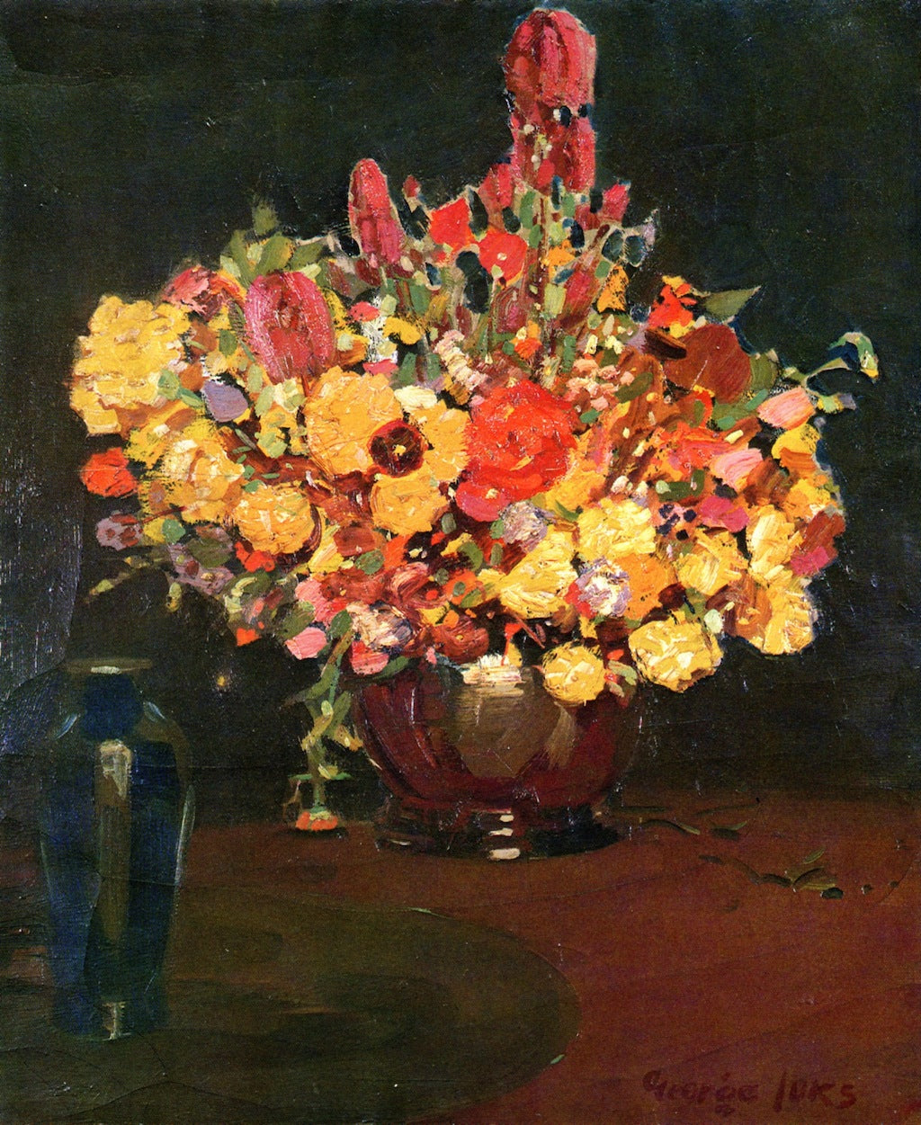 October Flowers, vintage artwork by George Luks, 12x8" (A4) Poster
