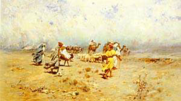 An Arab Caravan On the Move by Jose Navarro llorens,A3(16x12")Poster