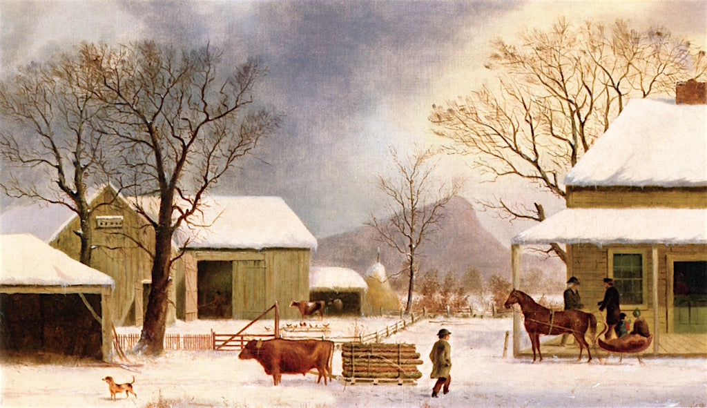 Winter, New Haven, Connecticut, vintage artwork by George Henry Durrie, A3 (16x12") Poster Print