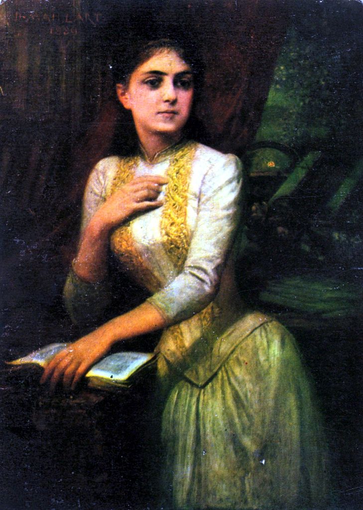 Portrait of Iulia Hasdeu, vintage artwork by Diogene Maillart, 12x8" (A4) Poster