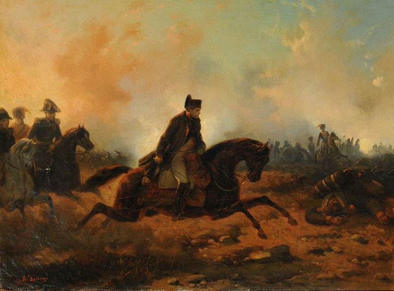 Napoleon Embarking at Waterloo, vintage artwork by Joseph Louis Hippolyte Bellange, A3 (16x12") Poster Print
