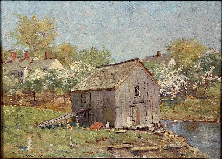 Fish House in Spring, vintage artwork by Abbott Fuller Graves, 12x8" (A4) Poster