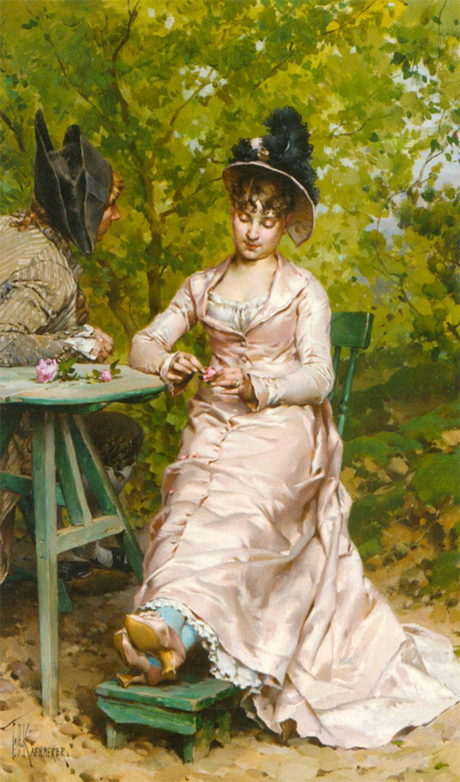 A Private Conversation, vintage artwork by Frederik Henrdik Kaemmerer, 12x8" (A4) Poster