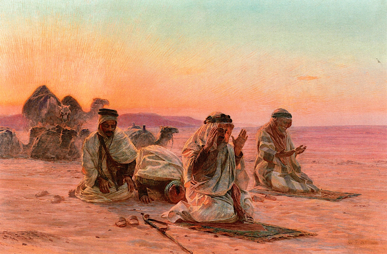 Praying in the Desert by Otto Pilny,A3(16x12")Poster