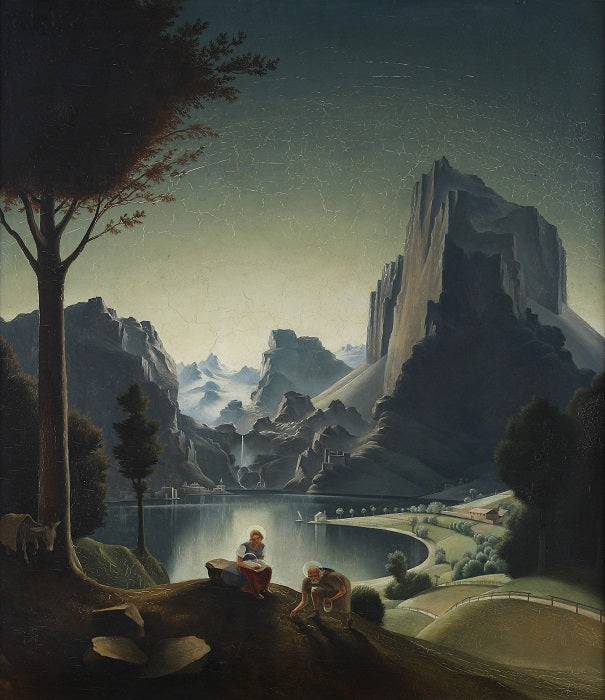 Landscape with Painter, vintage artwork by Franz Sedlacek, 12x8" (A4) Poster