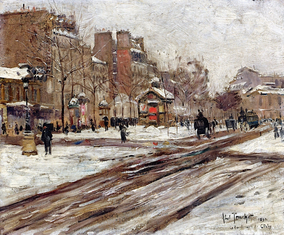 Boulevard de Clichy in the Snow by Louis Abel-Truchet,A3(16x12")Poster