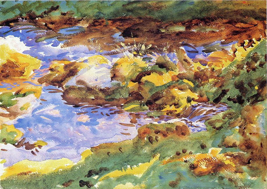 The Alps: Val D'Aosta, Purtud, vintage artwork by John Singer Sargent, 12x8" (A4) Poster