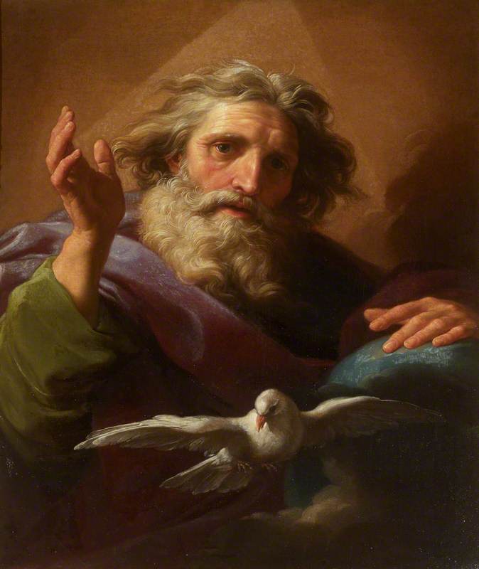 God and the Twelve Apostles - God the Father and the Holy Spirit, vintage artwork by Pompeo Batoni, 12x8" (A4) Poster