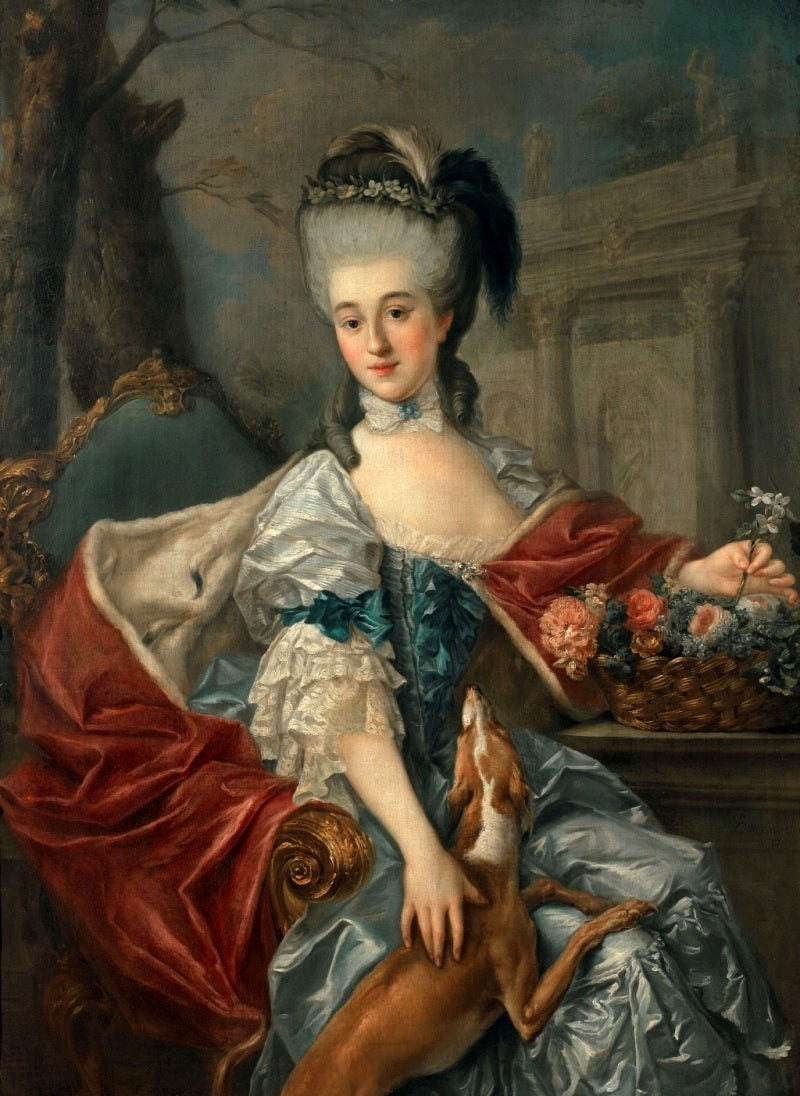 Portrait of Izabela Lubomirska, vintage artwork by Marcello Bacciarelli, 12x8" (A4) Poster