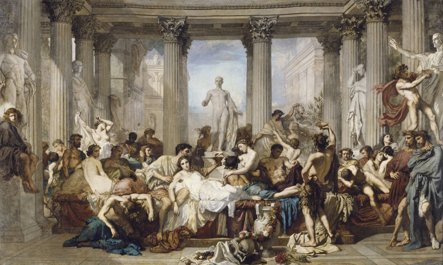 Romans in the Decadence of the Empire, vintage artwork by Thomas Couture, A3 (16x12") Poster Print