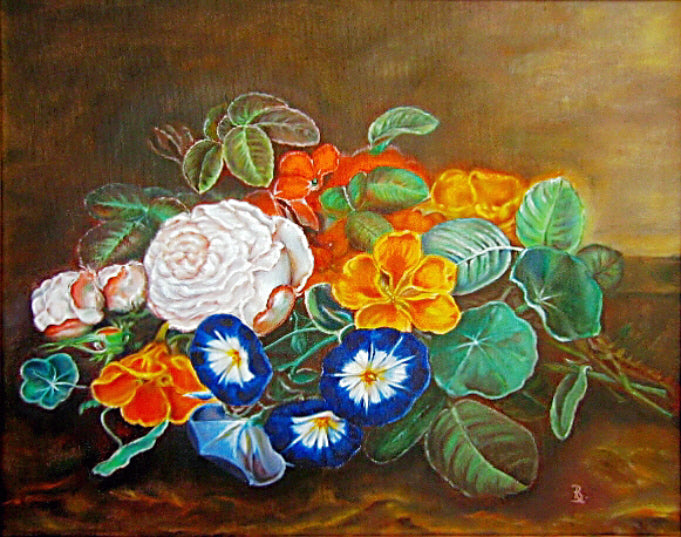 Flower still life, vintage artwork by Johan Laurentz (J.L.) Jensen, A3 (16x12") Poster Print