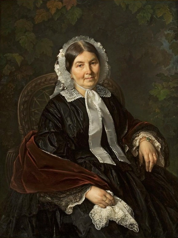 Portrait of Matylda Wernerowa, vintage artwork by Jozef Simmler, 12x8" (A4) Poster