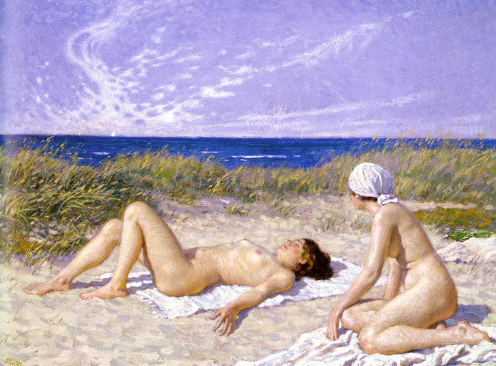 Sunbathing in the Dunes by Paul-Gustave Fischer,A3(16x12")Poster