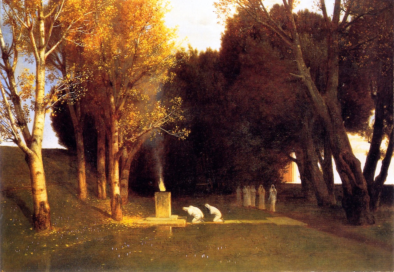 Böcklin's Tomb, vintage artwork by Ferdinand Keller, 12x8" (A4) Poster
